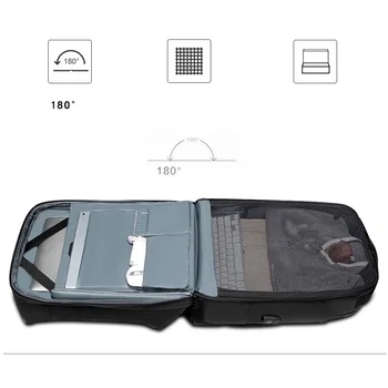 Afaceri de Brand rucsac pentru laptop15.6 Inch USB rucsac pentru barbati Multifuncțional de Mare Capacitate din PVC Negru Geanta de Voiaj 2018 NOI
