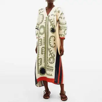 African Rochii Pentru Femei Dashiki Imprimare 2020 Știri Tribal Moda Etnice V-neck Doamnelor Haine Casual, Sexy Maxi Rochie de Partid