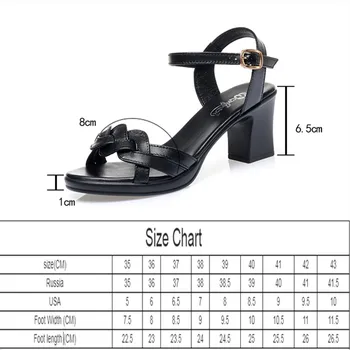 AIYUQI Femei Sandale Noi 2020 Vara cu Toc Non-alunecare de Femei Sandale de Mari Dimensiuni 41 42 43 Piele naturala Pantofi Doamnelor Sandale