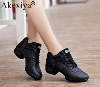 Akexiya Vânzare Fierbinte Femei Fete Adult Latin/Bal/rochii Dans, Pantofi de Dans Adidasi Femei PU Piele Practică Negru Rosu