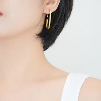 Alamă Cu Aur de 18k Geo Uimitoare Cercei Bijuterii Femei Partid T Show-Rochie Trendy Pista rare coreeană Japonia INS