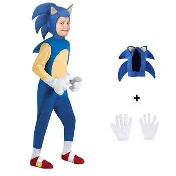 Alb costume Deluxe Sonic Ariciul copii Costum Copii boy fata de Personaj din Joc Cospla Costum Pentru Copii dress up