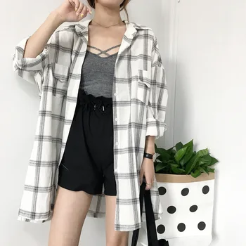 Alb Negru Tricou Femei Haine Largi Maneca Lunga Bluza Femei Și Tricouri coreeană Stil Harajuku Top Femei Îmbrăcăminte de Streetwear