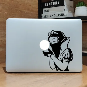 Alba ca zapada Printesa cu Masca Laptop Autocolant pentru Macbook Decal 16