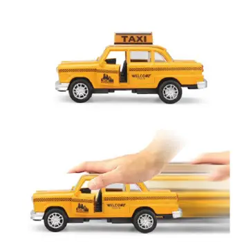 Aliaj Masina Jucării Galben Taxi Clasic de Sunet și Muzică Ușoară Model de Acorduri de Colectare de Cadouri pentru Baieti
