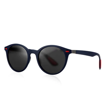 ALIKIAI Bărbați Femei Clasic Retro Nit Polarizat ochelari de Soare Bricheta Design Cadru Oval Protecție UV400 De Sol
