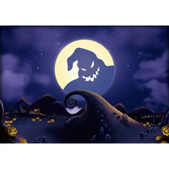 Allenjoy Halloween Fundal Castelul Tombstone Luna Felinar De Dovleac Bat Vrăjitoare Copil Fotografie De Fundal Studio Foto Photophone