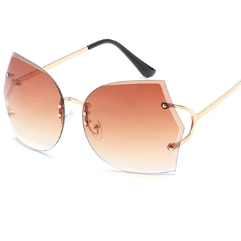 ALOZ MICC de Lux ochelari de Soare Femei fără ramă Lregularity Lentile de Designer de Brand Lady Retro Gradient de Ochelari de Soare UV400 Q112