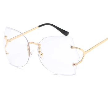 ALOZ MICC de Lux ochelari de Soare Femei fără ramă Lregularity Lentile de Designer de Brand Lady Retro Gradient de Ochelari de Soare UV400 Q112