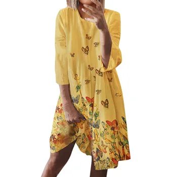 AMSGEND Îmbrăcăminte pentru Femei Aplicatii femeie rochie de Vacanță în Stil Feminino Casual femeie, Plus Dimensiune rochie 2020 primavara-vara rochie