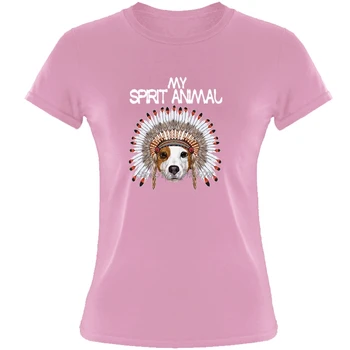 Amuzant Drăguț Jack Russell Câine Spiritul Meu Animal Tricou de Vara pentru Femei din Bumbac cu Maneci Scurte T-shirt de Moda Teuri Topuri Streetwear