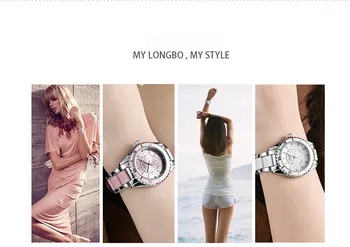 Analog Cuarț Ceas Doamnelor Ceas Longbo Brand Ceas De Moda Pentru Femei De Lux Din Ceramică Și Din Aliaj De Brățară Ceas De Mână Zegarek Damski