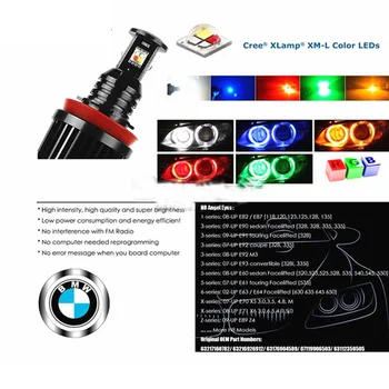 Angel eyes RGB wifi Halo led marker lumină fără Fir Bluetooth Control de la Distanță masina lentilă led Faruri pentru BMW E92 E93 Schimbare de Culoare