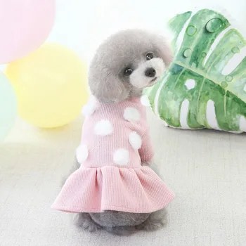 Animale de companie Toamna și Iarna Stil coreean Pulover la Modă Mici și Mijlocii Câini Fete Rochie Cald Cald