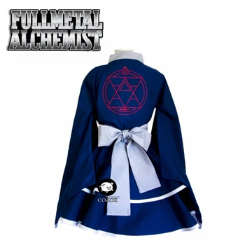 Anime Fullmetal Alchemist Roy Mustang Albastru pentru Femei lolita Rochie Kimono Cosplay Costum Cutome-a Făcut Transport Gratuit