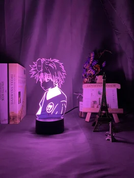 Anime Hunter X Hunter a Condus Lumina de Noapte Killua Zoldyck Figura Veioza Culoare Schimbare Usb Baterie de Masă 3d Lampa de Cadou pentru Copii