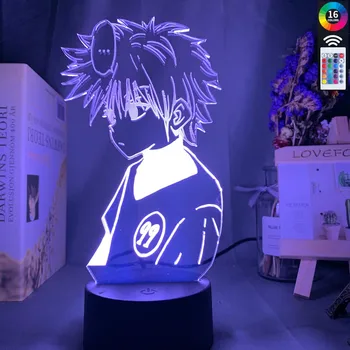 Anime Hunter X Hunter a Condus Lumina de Noapte Killua Zoldyck Figura Veioza Culoare Schimbare Usb Baterie de Masă 3d Lampa de Cadou pentru Copii
