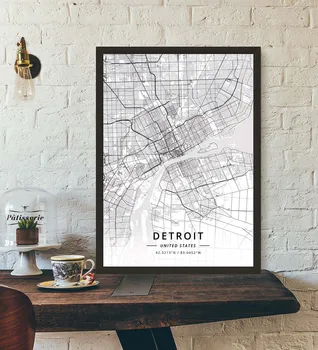 Ann Arbor Detroit MI, Michigan, statele UNITE ale americii Statele Unite ale Americii Hartă Poster