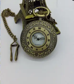Antic Flori Sculptate Gol Ceasuri Design Steampunk Bronz Cuarț Ceas cu Cifre Romane FOB lanț ceasuri