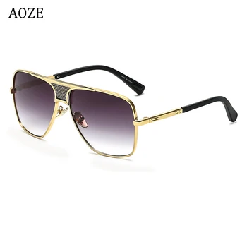 AOZE 2020 Moda de Metal gradient rama patrat pentru bărbați ochelari de soare de brand, Design de conducere ochelari de soare Vintage Ochelari de soare oculos de sol