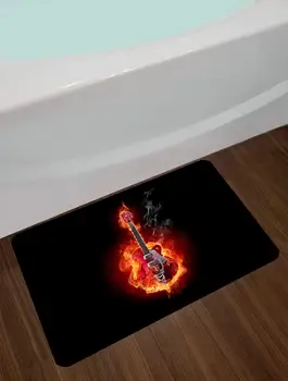 Arderea Chitara 3D de Imprimare Retro Chitara în aer liber, Covor Podea Camera de zi, Crawl Covoare Chitara Cu Aripi Floor Mat Covor Dormitor Copii