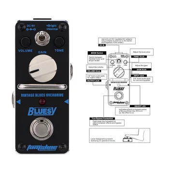 AROMA ABY-3 Pedala Efect Chitara Blues Epocă Blues Overdrive Mini Single Chitara Electrica Efect Pedala cu True Bypass