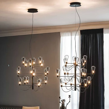 Art Deco Postmodern Fier designer de Sticlă Lampă cu LED-uri de Lumină LED.Pandantiv Lumini.Lampă De Pandantiv.Pandantiv lumina Pentru Sufragerie