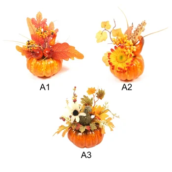 Artificiale De Dovleac, Frunze De Arțar Acasă Decor De Halloween, Ziua Recunostintei Toamna Ornament Props2