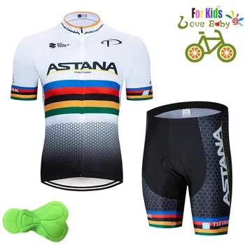 Astana, echipa 2020 Ciclism Tricou Set de Biciclete de Munte de Vară pentru Copii cu maneci scurte costum cu Căptușit pantaloni Scurți de Ciclism de Îmbrăcăminte