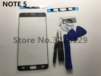 Aur/alb/albastru Fața Exterioară Lentilă de Sticlă de înlocuire pentru Samsung Galaxy note 5 N920 N920F LCD touch screen+ Adeziv
