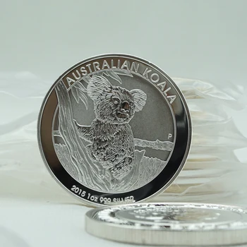Australia Moneda de Animale Drăguț Koala Cangur Argint Placat cu Monedă Comemorativă Elisabeta a II-Argint Moneda de Colectie