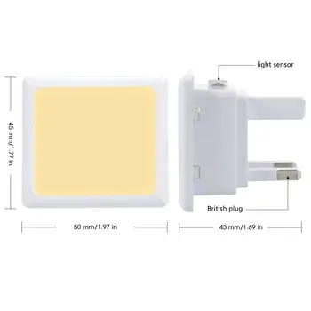Automate de 0.3 W LED Lumina de Noapte UK Plug-in de Cald/Zi Alb Amurg până în Zori Zilei Senzor Inteligent de Economisire a Energiei design-4 Pack