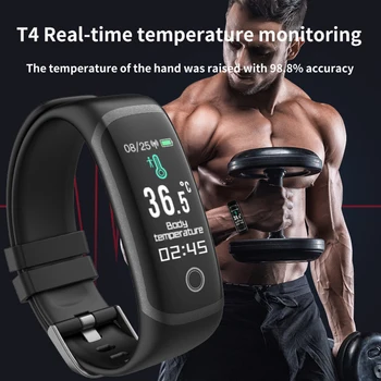 AVATTO Temperatura Corpului Inteligent Bracelt IP67 rezistent la apa Rata de Inima Tensiunii Arteriale Monitor de Oxigen Trupa Încheietura mâinii Fitness Sport Tracker