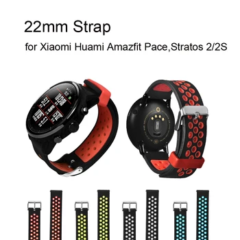 Banda de silicon pentru Amazfit GTR 47mm Ceas Inteligent 22mm Bratara Curea de mână pentru Xiaomi Huami Amazfit Stratos 3 2/Ritm/GTR 2 Trupa