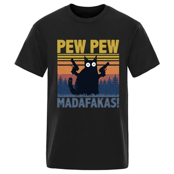 Barbati tricou Pew Madafaks Pisica din Bumbac Rotund Gat de Moda de Înaltă Calitate Camisetas Topuri de Agrement Hip Hop 2020 Grafic Tricouri