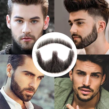 Barbă falsă Elvețian Dantela Fals Barbă Și Mustață Adevărat Manual de Lumină Barba Pentru Bărbați Invizibil Barba AOOSOO