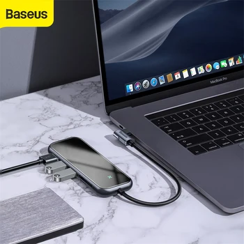 Baseus Multi de Tip C USB 3.0 Hub cu 3 port Usb TF+SD Card de Tip C Usb, Hub USB 3.0 HD4K pentru Macbook Pro pentru Samsung pentru Huawei
