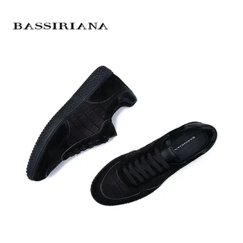 Bassiriana 2020 noi barbati casual pantofi cu cap rotund de culoare neagră în primăvara și toamna 39-45 dimensiune manual