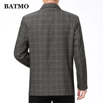 Batmo 2019 new sosire primăvară de înaltă calitate carouri smart casual sacou barbati ,barbati casual carouri, jachete ,plus-size 55
