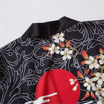 Bebovizi Stil Japonez Macara Soare Roșu Kimono Haori Bărbați Femei Cardigan Tradițională Japoneză Halat De Haine Casual, Haine Asiatice