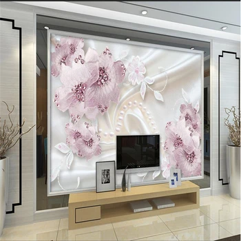 Beibehang Foto Personalizate 3D Tapet Mural, de Lux Diamond Floare Bijuterii 3d TV de Perete de Fundal Crimă papel de parede de hârtie de Perete