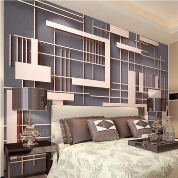 Beibehang Tapet personalizat 3d retro rose de aur pătrat de pânză model mozaic sufragerie dormitor cu canapea, TV fundal Tapet de perete