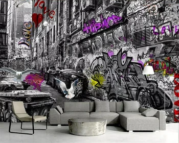 Beibehang tapet Personalizat stil European și American stereo 3D graffiti alee TV de fundal pictura murala de perete decor 3d tapet