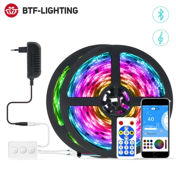Benzi cu LED-uri de Lumină de Muzică Bluetooth APP de Control RGB IC Flexibil Multicolor Led Strip pentru Camera TV Dormitor Petrecere Bucătărie 10M 20M