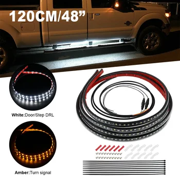 BEVINSEE 120cm LED Pas Lateral Lumină de Funcționare Bord Benzi Bar Pentru Dodge Ram 1500 2500 3500 IP67 6000K Led-uri DRLTurn Semnal