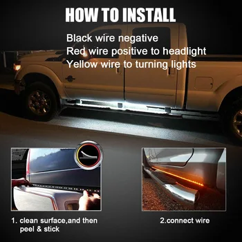 BEVINSEE 120cm LED Pas Lateral Lumină de Funcționare Bord Benzi Bar Pentru Dodge Ram 1500 2500 3500 IP67 6000K Led-uri DRLTurn Semnal