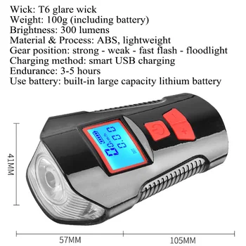 Bicicleta Corn de Viteză Metru Ecran LCD rezistent la apa Biciclete Lumini USB de Încărcare de Biciclete Față de Lumină Lanterna Ghidon Bicicleta Lumina Cap