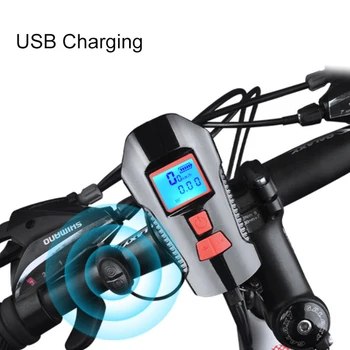 Bicicleta de Lumină LED-uri Impermeabil Lampa USB Încărcător de Bicicletă Fața Flash de Lumină Viteză de Biciclete Counter Display LCD Mare Baterie de Litiu