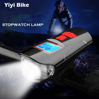 Bicicleta de Lumină LED-uri Impermeabil Lampa USB Încărcător de Bicicletă Fața Flash de Lumină Viteză de Biciclete Counter Display LCD Mare Baterie de Litiu