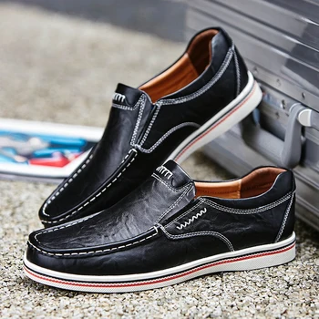 BIMUDUIYU Fierbinte Vinde Mens Stil Britanic Pantofi cu Barca Design Minimalist din Piele Barbati Pantofi Mocasini de Afaceri Formal Pantofi Oxfords